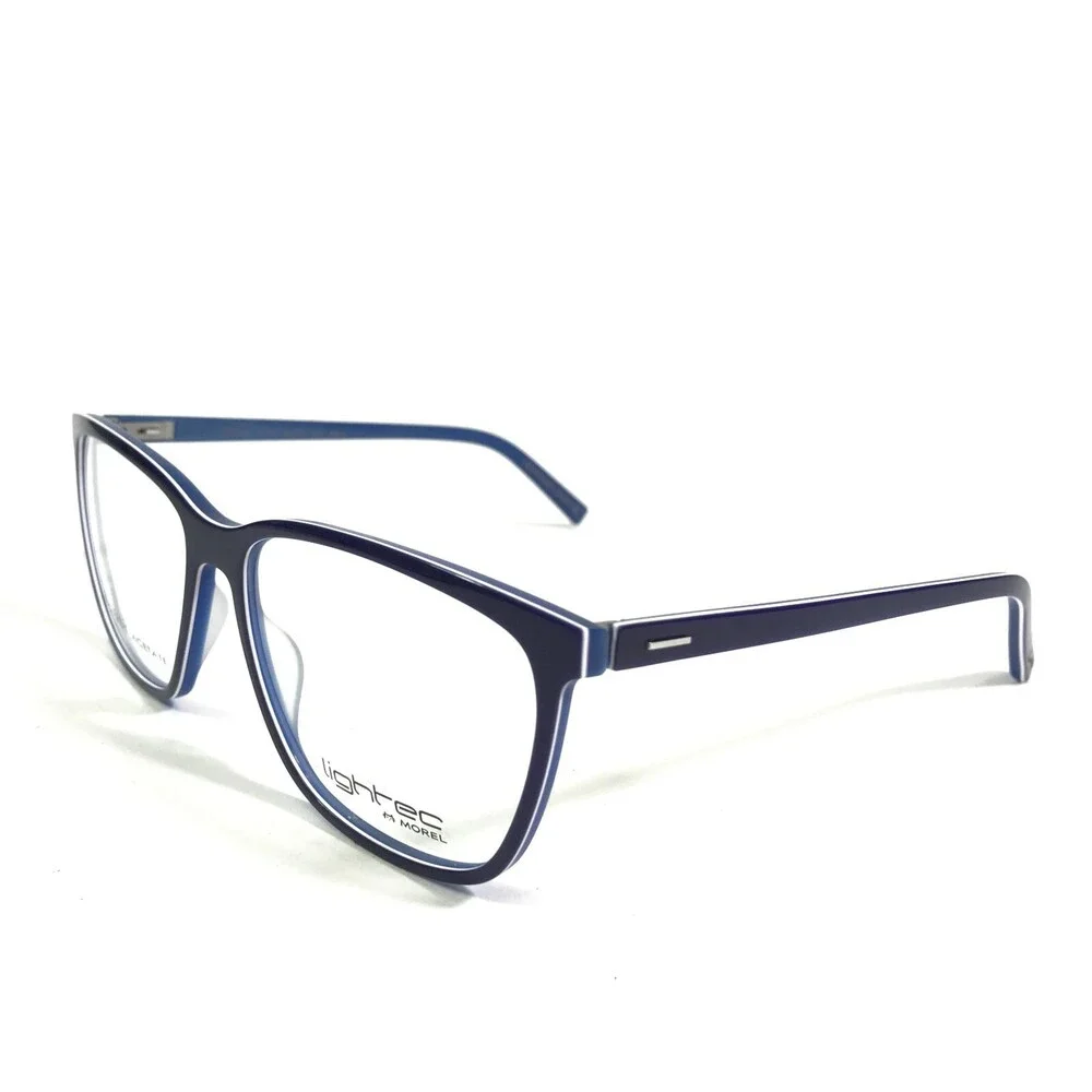 Morel Eyeglasses Frames LIGHTEC 8112L BB032 Blue Square Full Rim 54-15-135